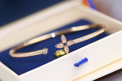 [Glimmer]IDYLLE PINK GOLD OPEN BRACELET DIAMOND PAVED