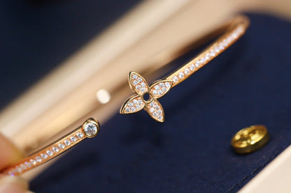 [Glimmer]IDYLLE PINK GOLD OPEN BRACELET DIAMOND PAVED