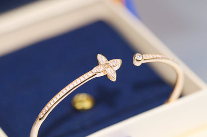 [Glimmer]IDYLLE PINK GOLD OPEN BRACELET DIAMOND PAVED