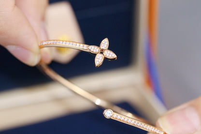 [Glimmer]IDYLLE PINK GOLD OPEN BRACELET DIAMOND PAVED