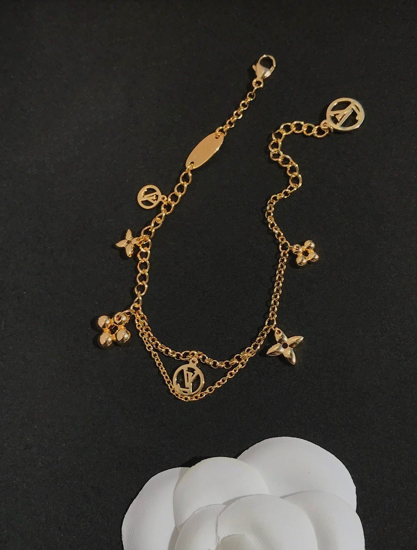 [Glimmer]BLOOMING PINK GOLD MOP BRACELET