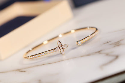 [Glimmer]IDYLLE GOLD OPEN BRACELET DIAMOND PAVED
