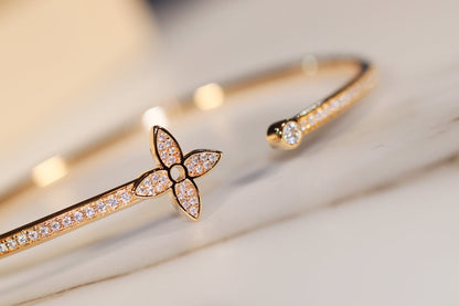 [Glimmer]IDYLLE GOLD OPEN BRACELET DIAMOND PAVED