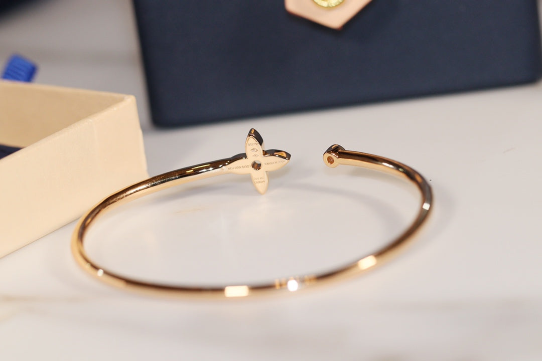 [Glimmer]IDYLLE GOLD OPEN BRACELET DIAMOND PAVED