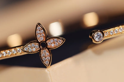 [Glimmer]IDYLLE GOLD OPEN BRACELET DIAMOND PAVED