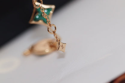 [Glimmer]STAR AND SUN 4 MOTIF PINK GOLD MALACHITE BRACELET