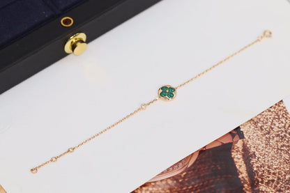 [Glimmer]STAR AND SUN 4 MOTIF PINK GOLD MALACHITE BRACELET