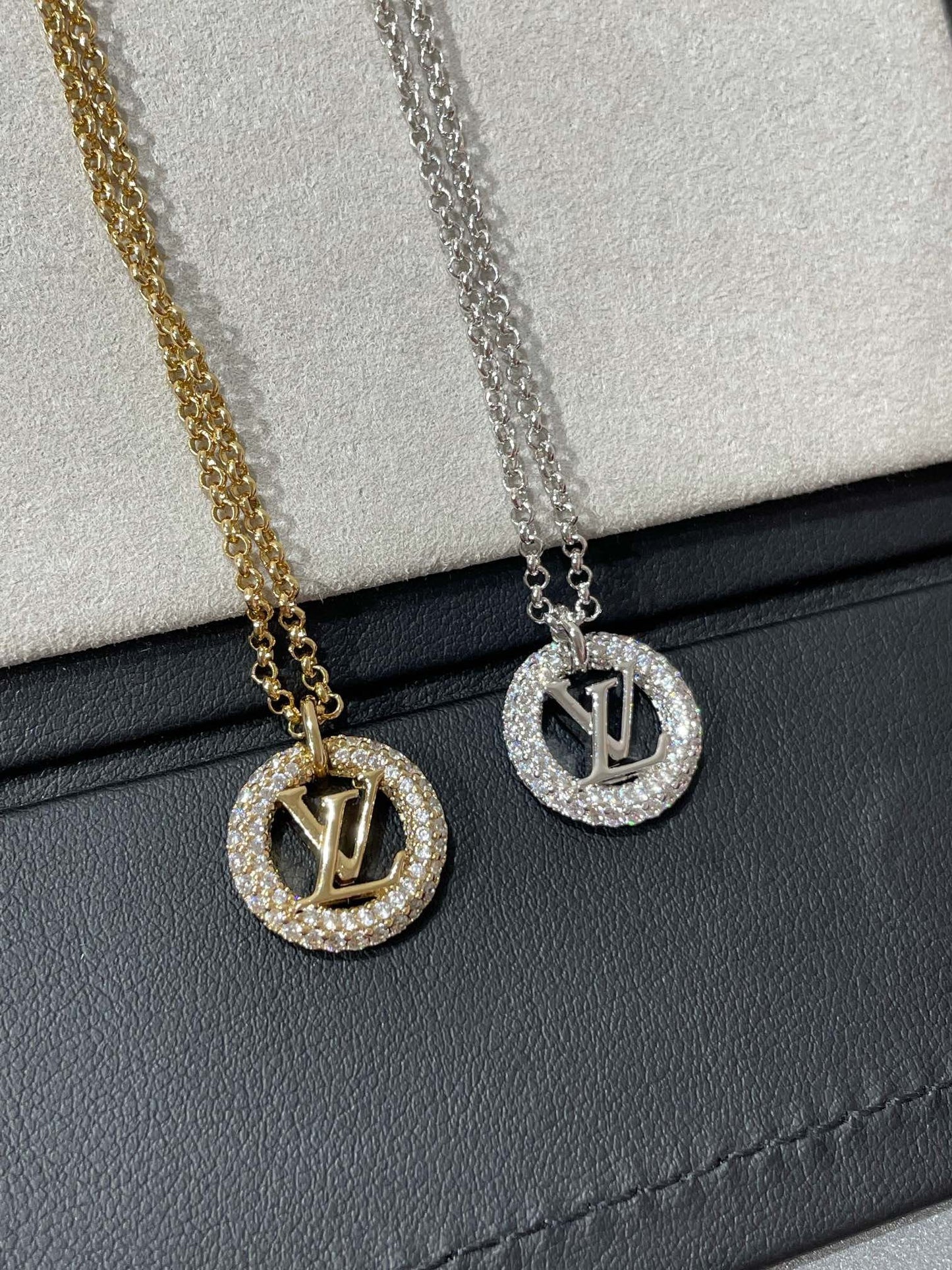 [Glimmer]BY NIGHT DIAMOND PAVED NECKLACE
