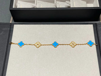 [Glimmer] CLOVER 5 MOTIF BLUE AGATE BRACELET COLLECTION