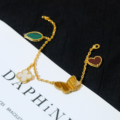 [Glimmer]LUCKY SPRING 5 MOTIF GOLD BRACELET