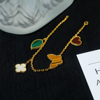 [Glimmer]LUCKY SPRING 5 MOTIF GOLD BRACELET