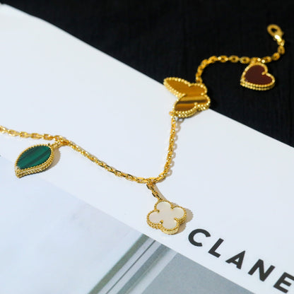 [Glimmer]LUCKY SPRING 5 MOTIF GOLD BRACELET