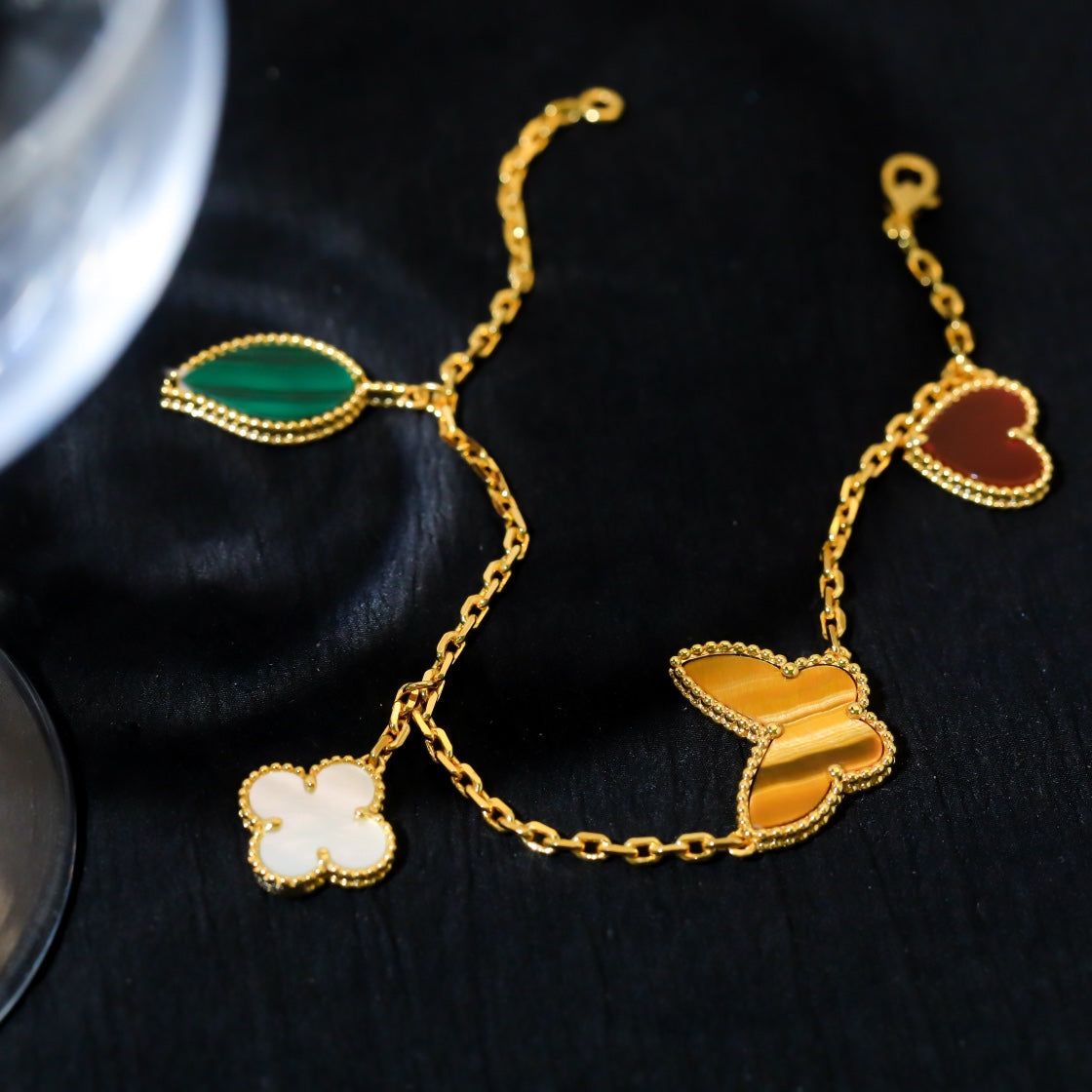 [Glimmer]LUCKY SPRING 5 MOTIF GOLD BRACELET
