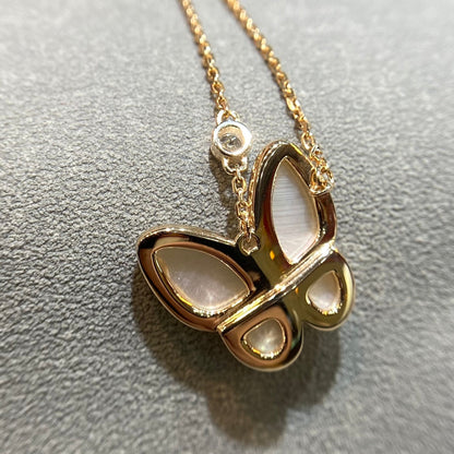 [Glimmer]バタフライモップ ダイヤモンドネックレス