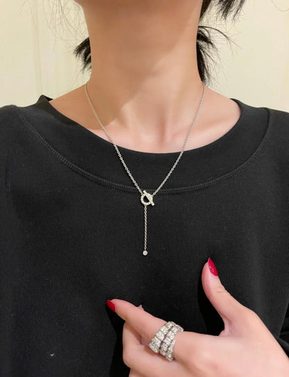 [Glimmer]FINESSE SILVER DIAMOND NECKLACE