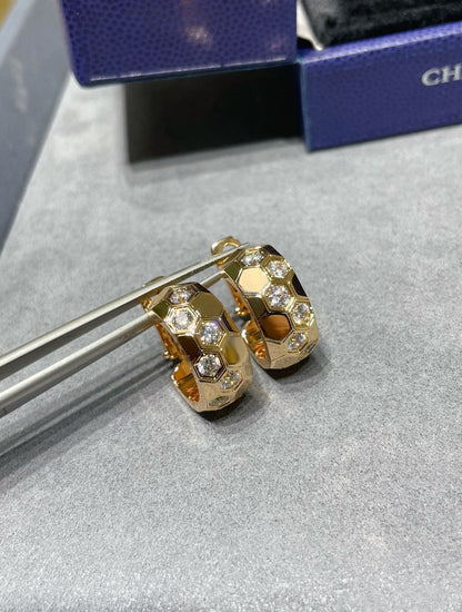 [Glimmer]BEE LOVE DIAMOND HOOP EARRINGS