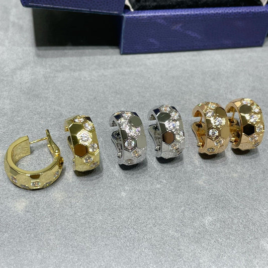 [Glimmer]BEE LOVE DIAMOND HOOP EARRINGS