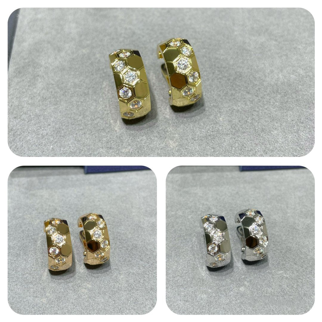 [Glimmer]BEE LOVE DIAMOND HOOP EARRINGS