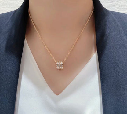 [Glimmer]BEE LOVE DIAMOND PAVED 3 ROW NECKLACE