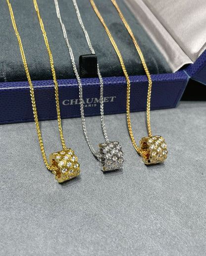 [Glimmer]BEE LOVE DIAMOND PAVED 3 ROW NECKLACE