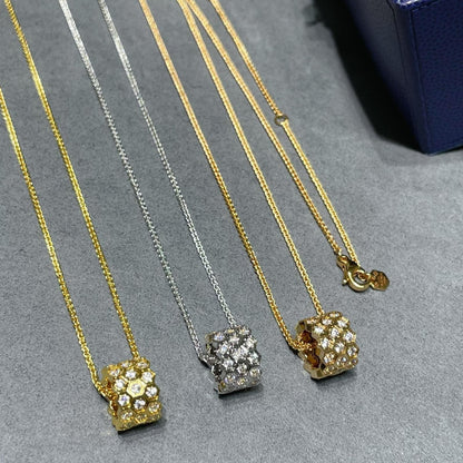 [Glimmer]BEE LOVE DIAMOND PAVED 3 ROW NECKLACE