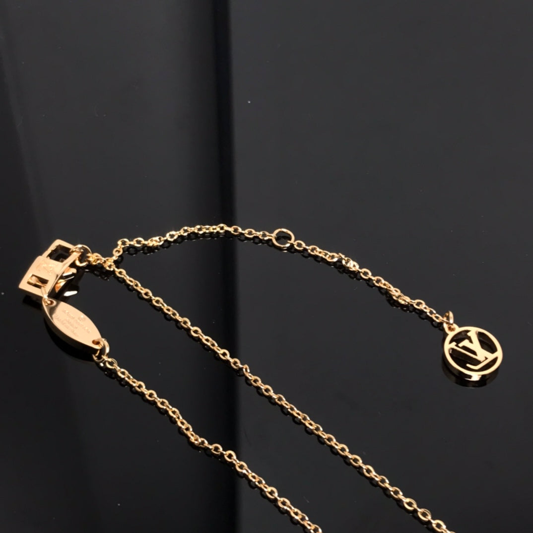 [Glimmer]COLOR BLOSSOM PINK MOP SUN GOLD NECKLACE