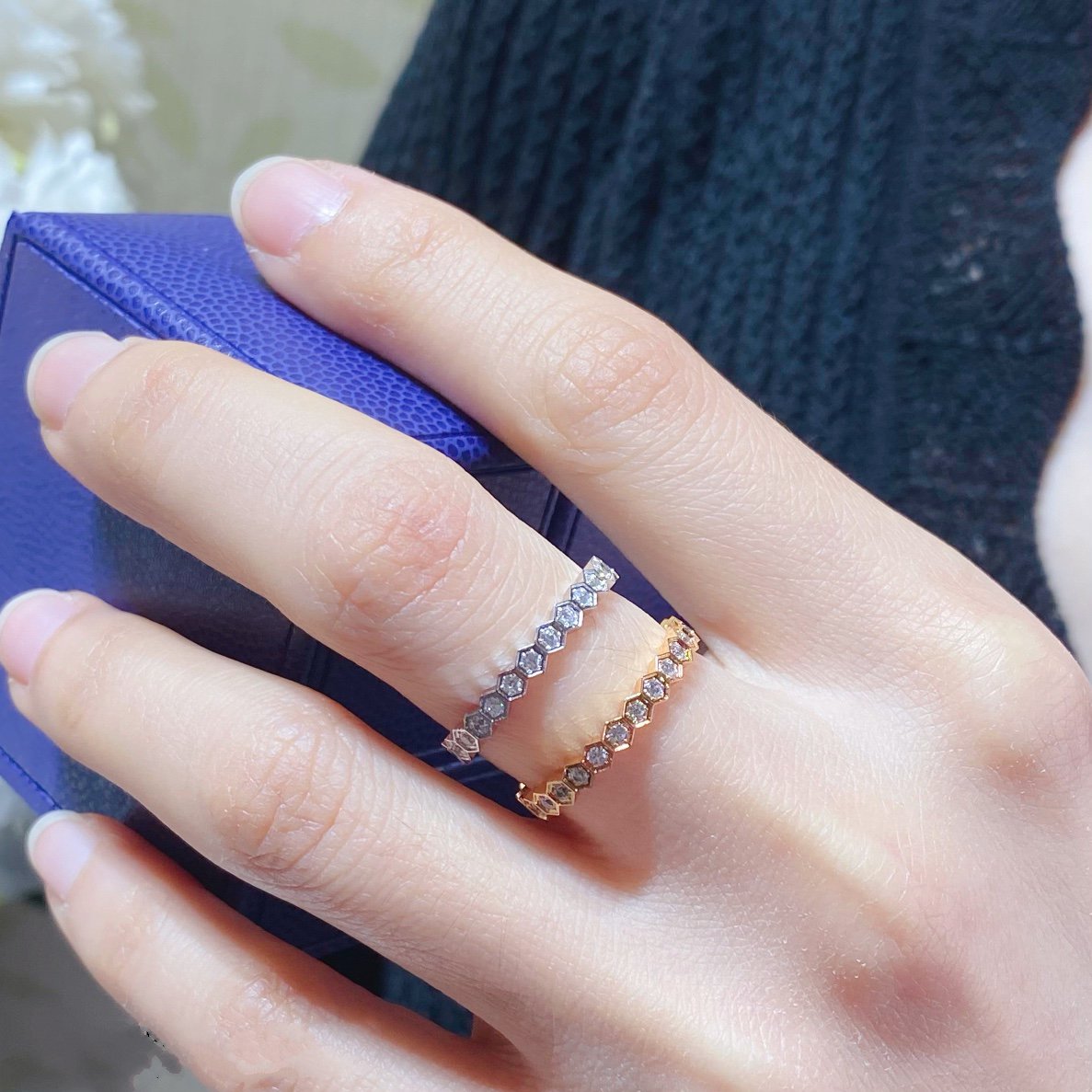 [Glimmer]BEE LOVE DIAMOND PAVED SMALL RING