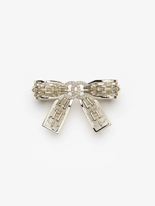 [Glimmer]25K Hollow Bow Brooch