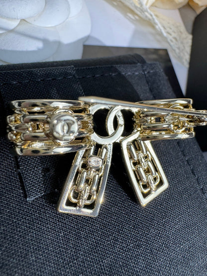[Glimmer]25K Hollow Bow Brooch