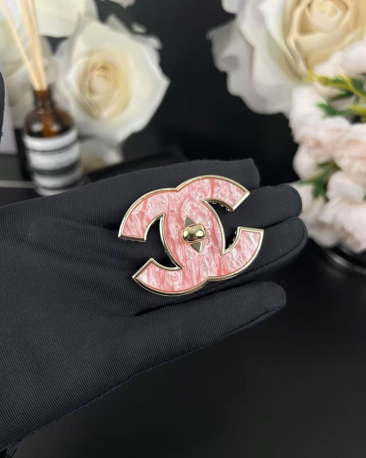 [Glimmer]Pink Resin Classic Brooch 5cm