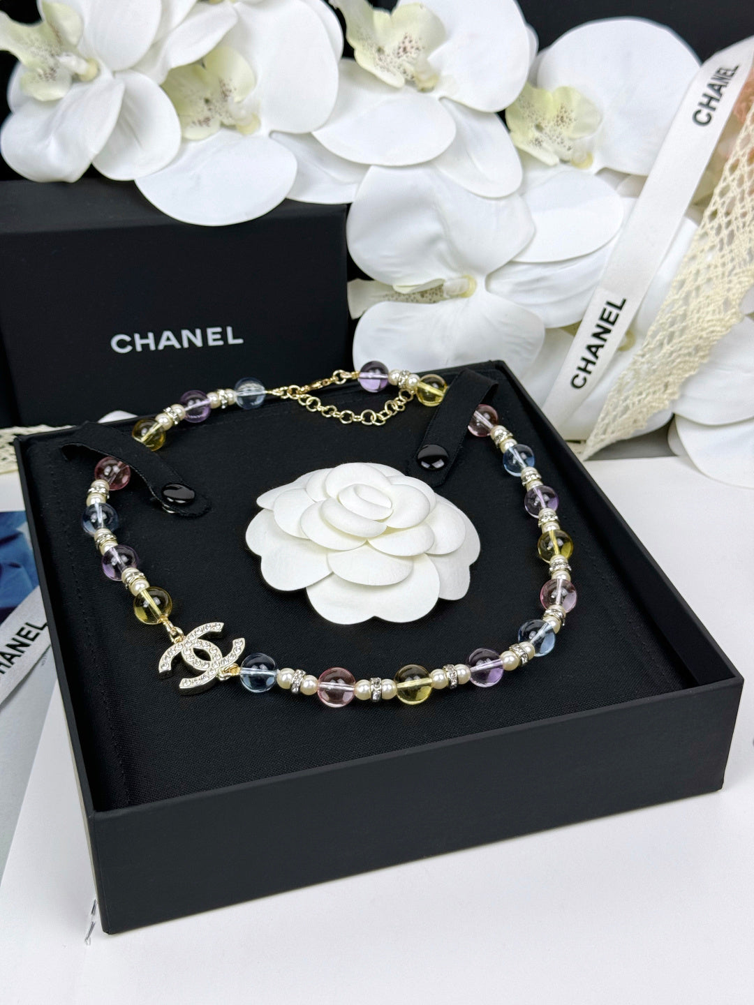 [Glimmer]26C 新春コレクション カラフル透明レジンネックレス