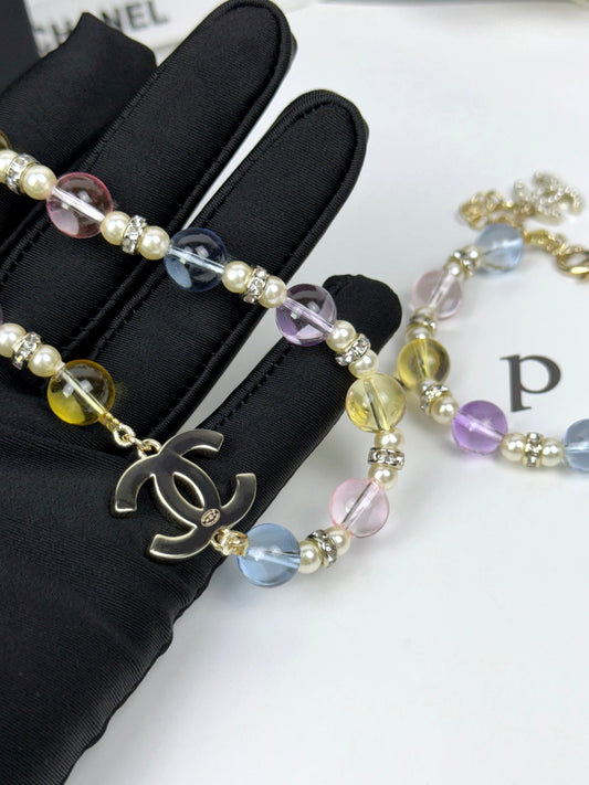 [Glimmer]26C New Spring Collection Colorful Transparent Resin Necklace