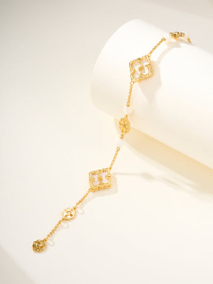 [Glimmer]B.C.L ENAMELED Three-Flower Bracelet£¨Trumpet)