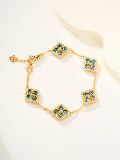 [Glimmer]B.C.L ENAMELED Five-Flower Bracelet£¨Various Colors)