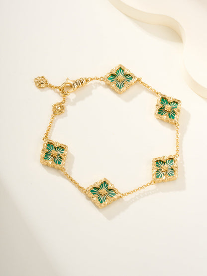 [Glimmer]B.C.L ENAMELED Five-Flower Bracelet£¨Various Colors)