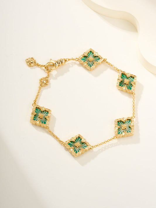[Glimmer]B.C.L ENAMELED Five-Flower Bracelet£¨Various Colors)