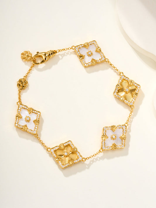 [Glimmer]B.C.L ENAMELED Five-Flower Bracelet£¨Various Colors) BIG SIZE