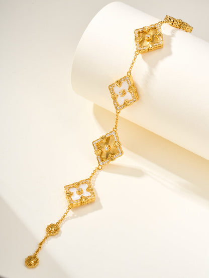[Glimmer]B.C.L ENAMELED Five-Flower Bracelet£¨Various Colors) BIG SIZE
