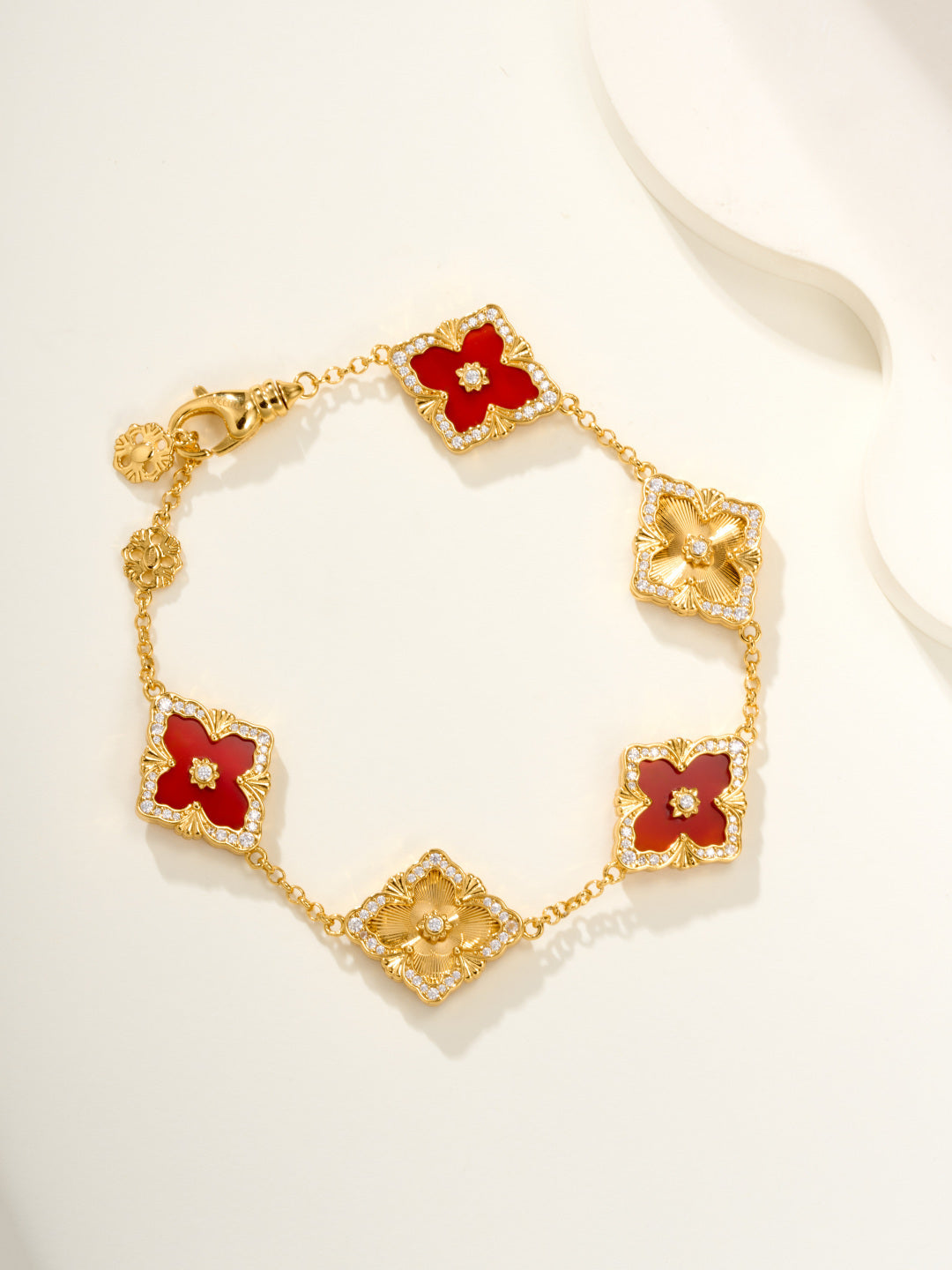 [Glimmer]B.C.L ENAMELED Five-Flower Bracelet£¨Various Colors) BIG SIZE