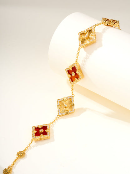 [Glimmer]B.C.L ENAMELED Five-Flower Bracelet£¨Various Colors) BIG SIZE