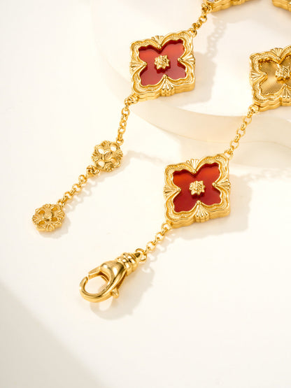 [Glimmer]B.C.L ENAMELED Five-Flower Bracelet£¨Various Colors) BIG SIZE