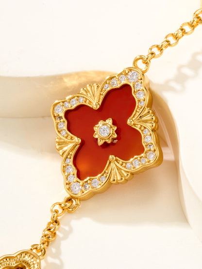 [Glimmer]B.C.L ENAMELED Five-Flower Bracelet£¨Various Colors) BIG SIZE