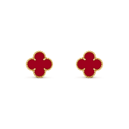 [Glimmer]CLOVER MEDIUM 1 MOTIFS CARNELIAN  EARRINGS