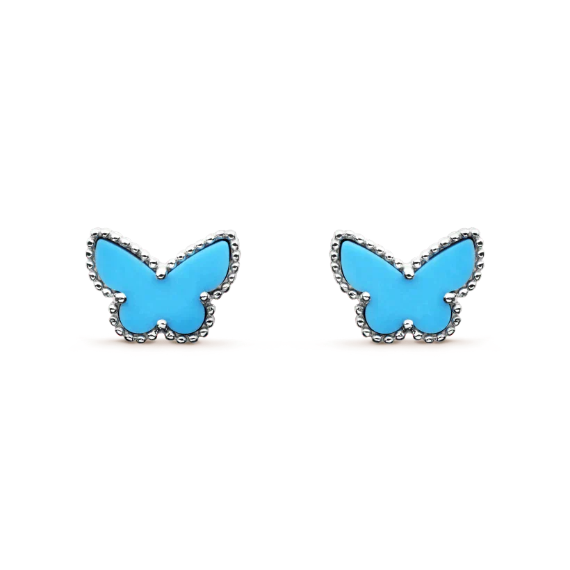 [Glimmer]BUTTERFLY TURQUOISE EARRINGS SILVER