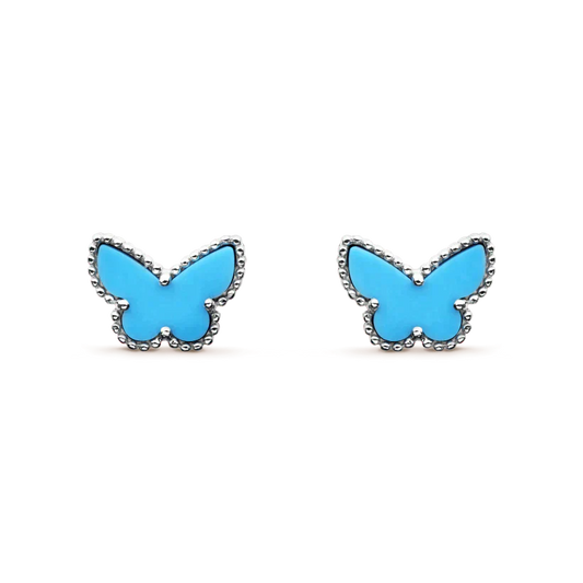 [Glimmer]BUTTERFLY TURQUOISE EARRINGS SILVER