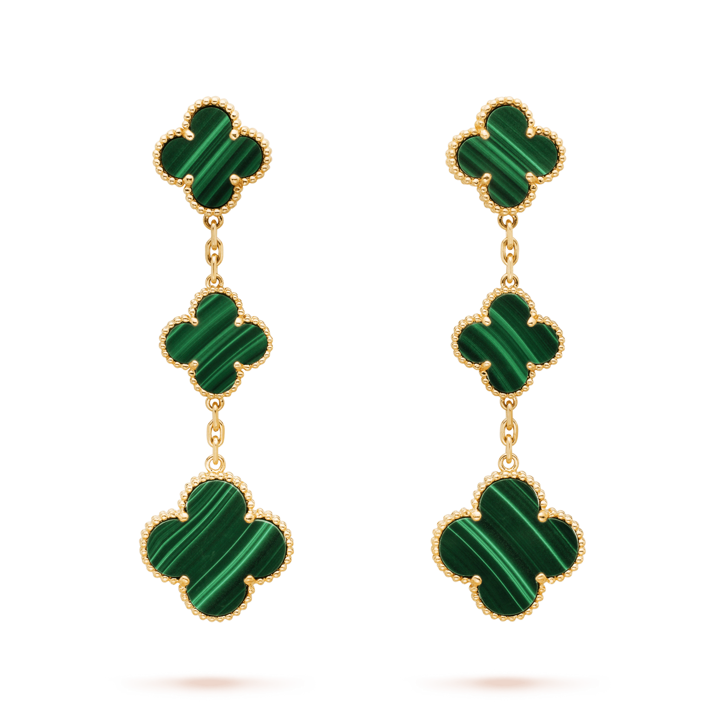 [Glimmer]CLOVER MALACHITE 3 MOTIFS GOLD