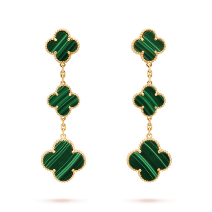 [Glimmer]CLOVER MALACHITE 3 MOTIFS GOLD