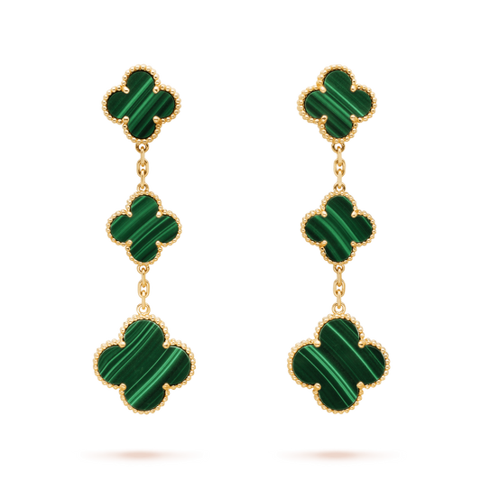 [Glimmer]CLOVER MALACHITE 3 MOTIFS GOLD