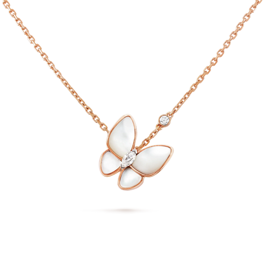 [Glimmer]BUTTERFLY MOP DIAMOND NECKLACE