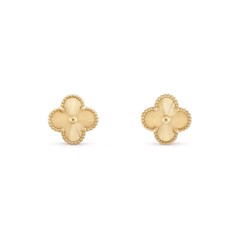 [Glimmer]CLOVER MINI 9.5MM LASER EARRINGS